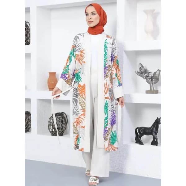 كيمونو كتان طويل — سايز XL